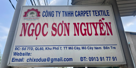 Công ty Carpet Textile Ngọc Sơn Nguyễn chuyên sản xuất Thảm xơ dừa, máy se chỉ xơ dừa - 0913917791